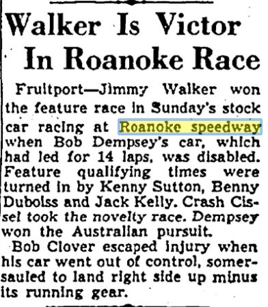 Roanoke Speedway - Sept 1953